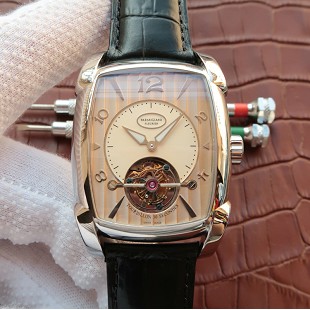 帕玛强尼(Parmigiani Fleurier)KALPA GRANDE系列 真陀飞轮腕表 白钢米黄盘 男士手动机械表手表