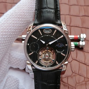 帕玛强尼(Parmigiani Fleurier)Tonda 1950系列真陀飞轮新款日月星辰 24小时显示 黑盘 男士手动机械表手表