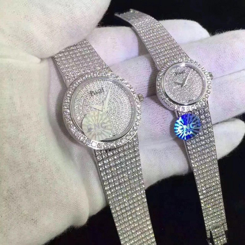 高仿伯爵满天星系列腕表 镶钻石英情侣手表