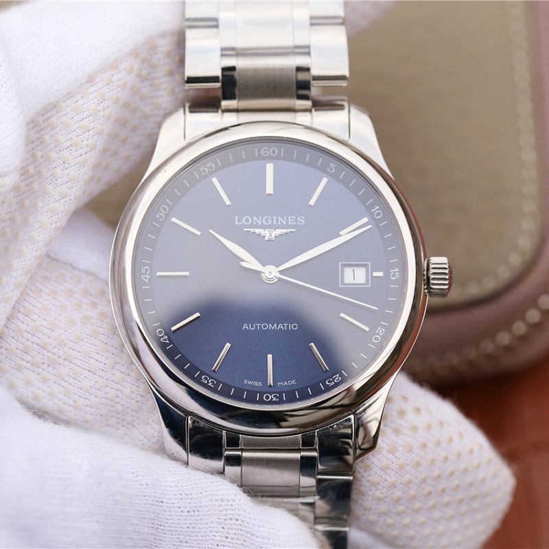 高仿浪琴蓝盘手表图片 高仿复刻浪琴名匠系列L2.628.4.97.6 男士机械手表