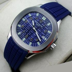瑞士百达翡丽Patek Philippe手表 运动潜水钢壳蓝色胶带自动机械蓝色面男表