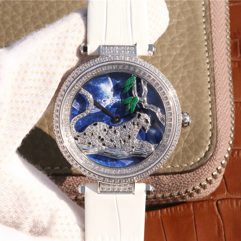 精仿卡地亚女表 高仿复刻卡地亚创意宝石系列镶钻石英女士腕表 