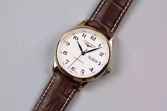 【浪琴L2.755.8.78.3】一比一高精仿浪琴(Longines)名匠系列L2.755.8.78.3 包18K玫瑰金 双日历 版 皮带款 男士自动机械表手表 高端腕表