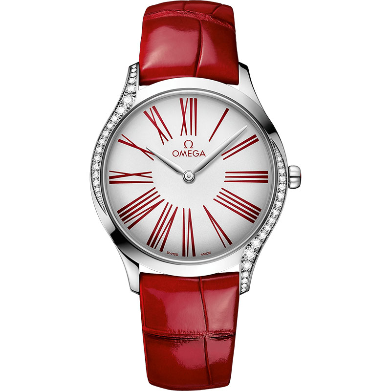 欧米茄蝶飞复刻表手表价格 428.18.36.60.04.002 女士石英红色腕表