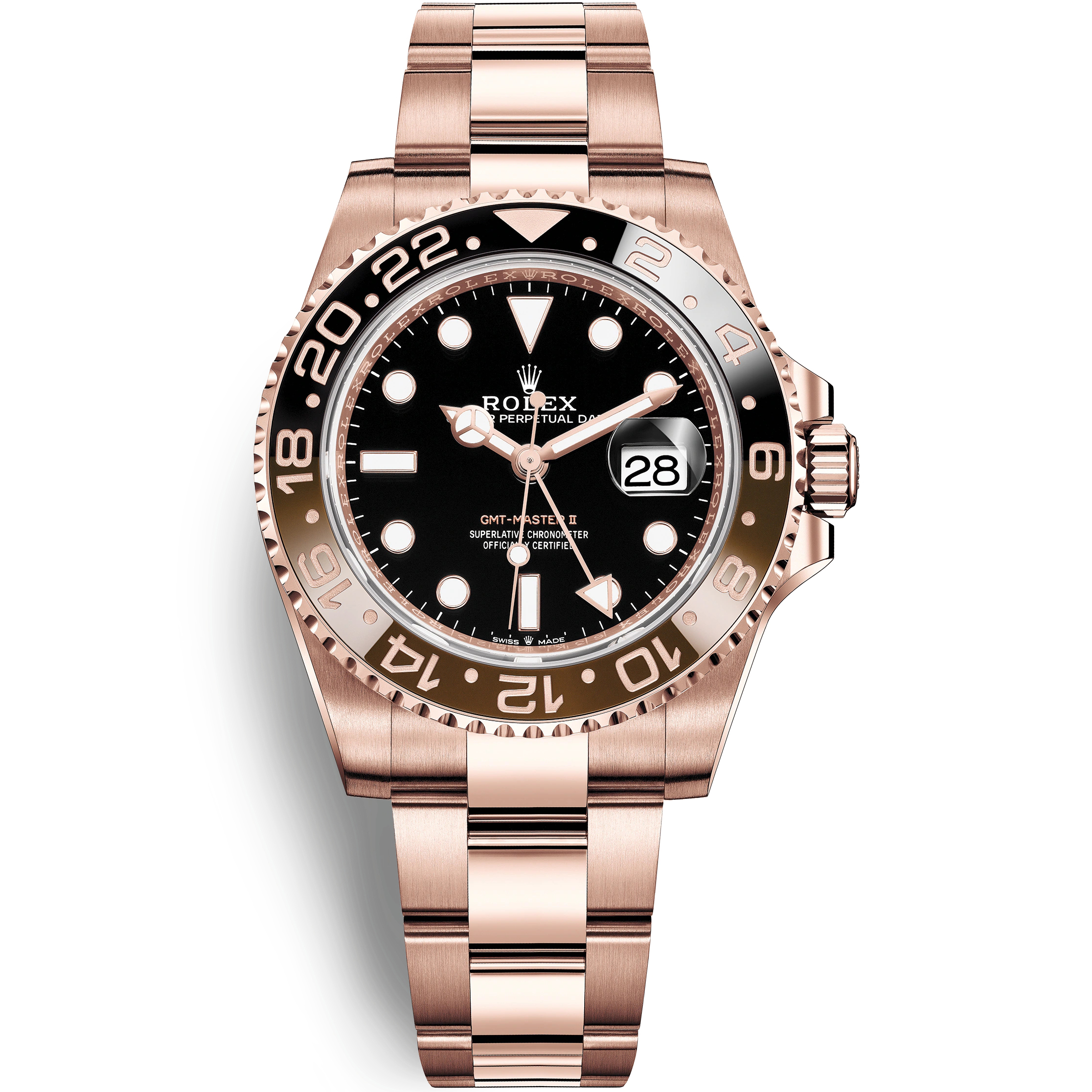 劳力士格林尼治系列复刻表价格 126715CHNR 全玫瑰金gm厂手表