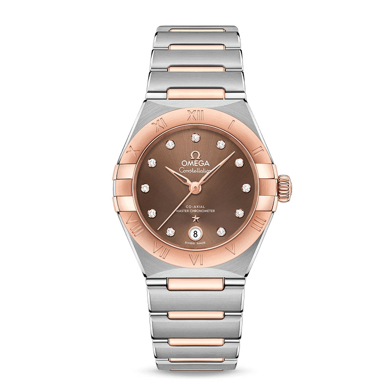 欧米茄星座复刻表表哪个厂手表的好一点 tws厂手表 第五代星座 131.20.29.20.63.001 棕色盘 玫瑰金